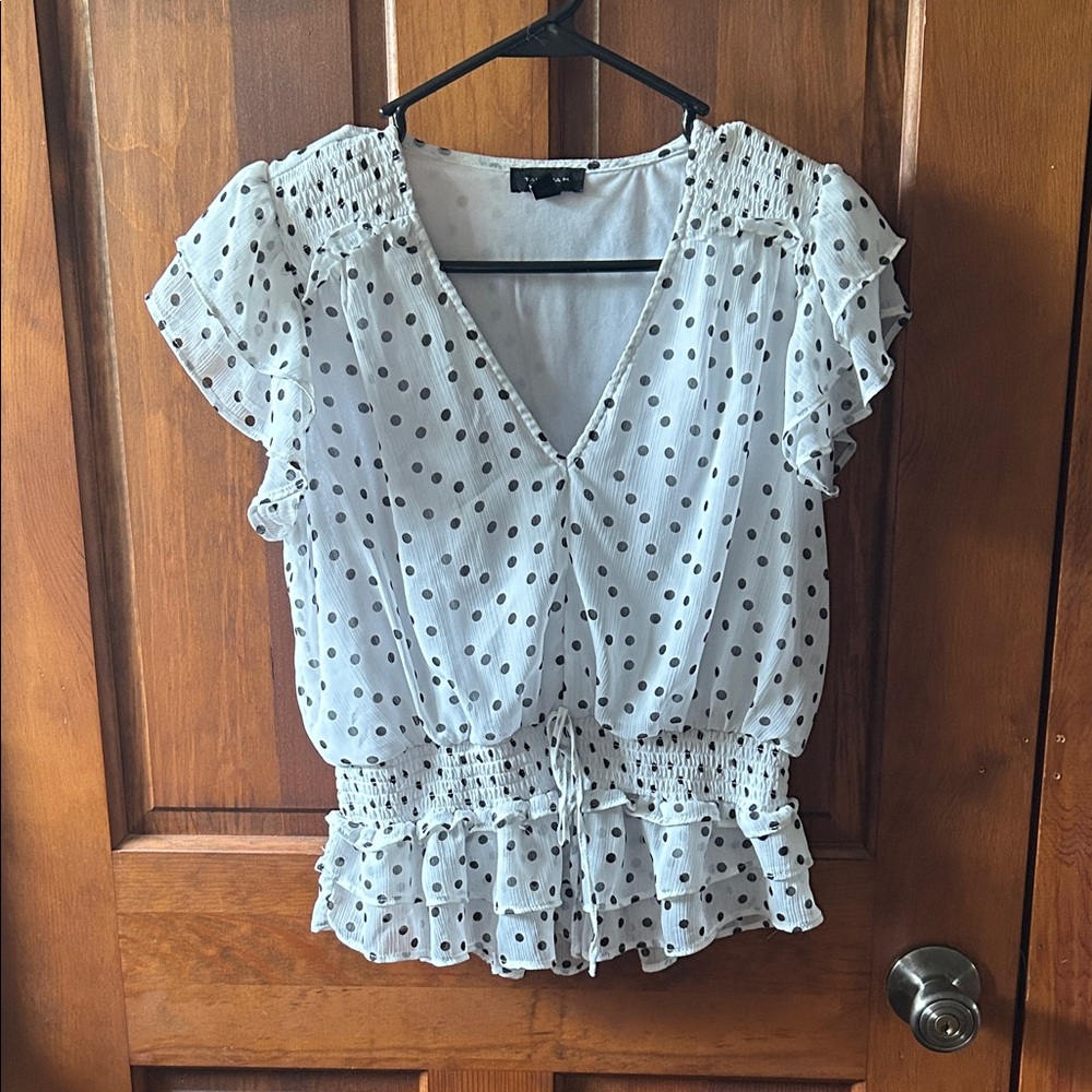 Polka Dot Ruffle Blouse